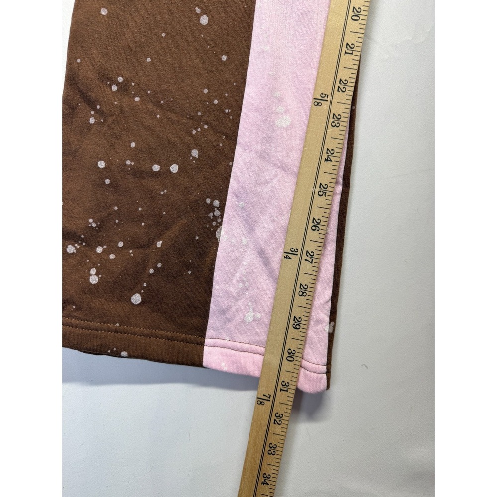 BoohooMAN Regular Gusset Sweatpants Mens Medium Chocolate Brown Paint Splatter - Picture 10 of 13